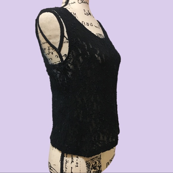 Black lace tank by Worn Out. - Picture 2 of 8